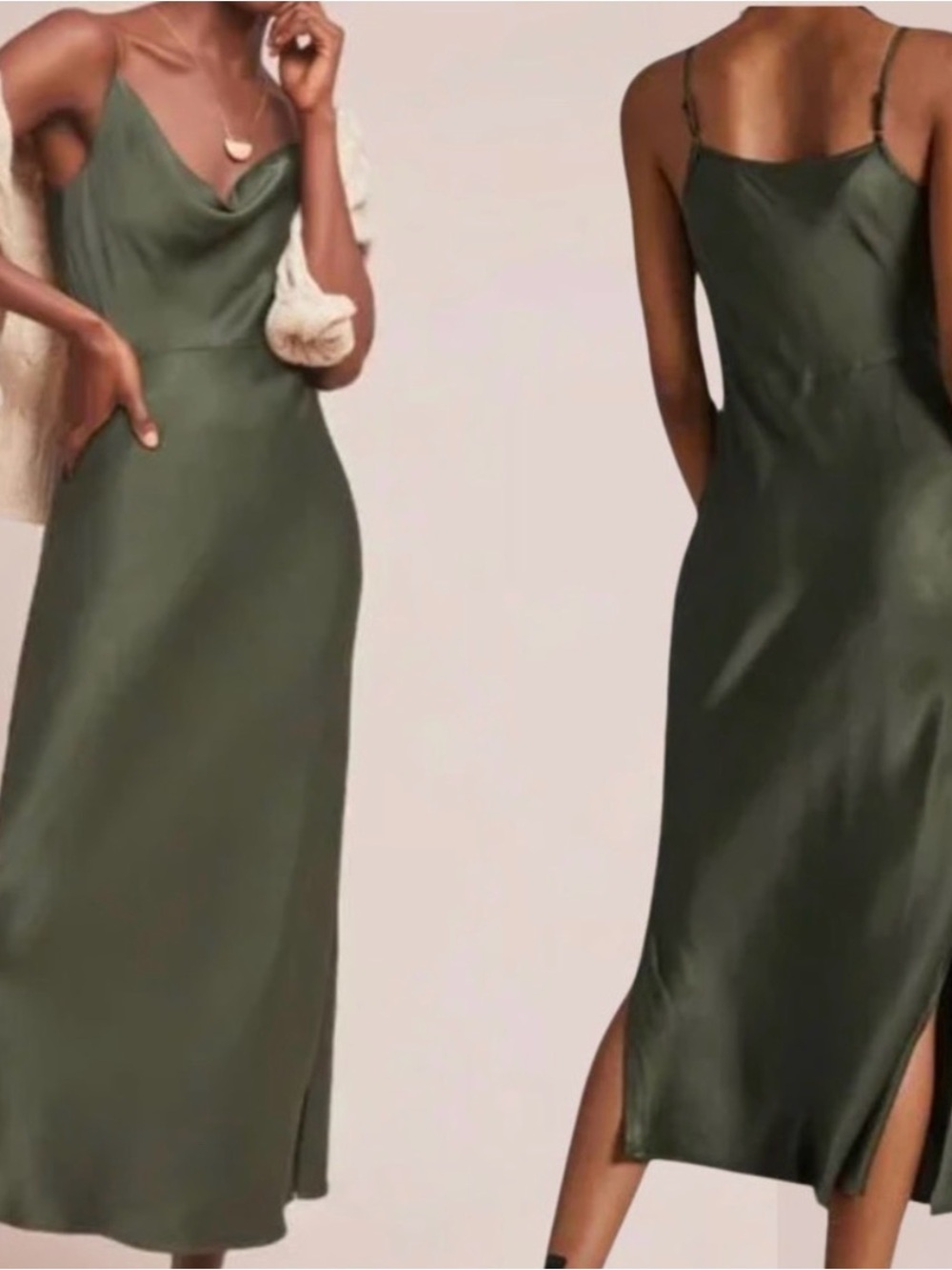Olive Green Slip Dress